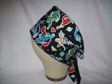 Men/Women Surgical Scrub Cap Lined Comics Bat 100 Cotton
