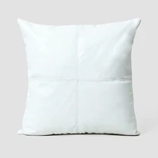 MOUSM Cow Leather Zip Closure Luxury Soft Decorative Square Throw Cushion cover