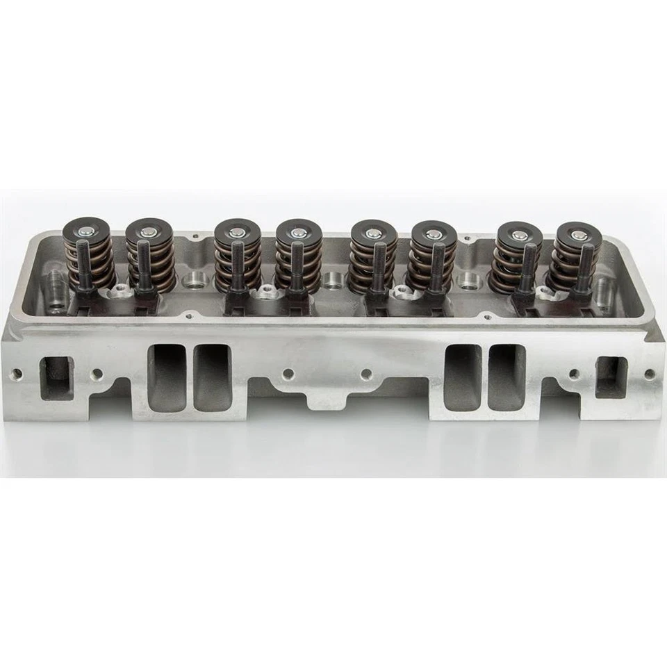 Flo-Tek SBC 350 Chevy Aluminum Assembled 64cc Cylinder Head w/ Studs Guideplates - Bild 2 von 4