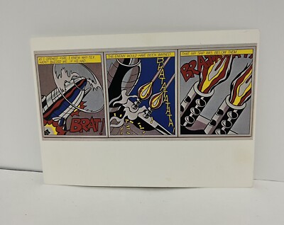 VTG 1964 Postcard Roy LICHTENSTEIN with (4)  four scenes Amsterdam Museum CLEAN