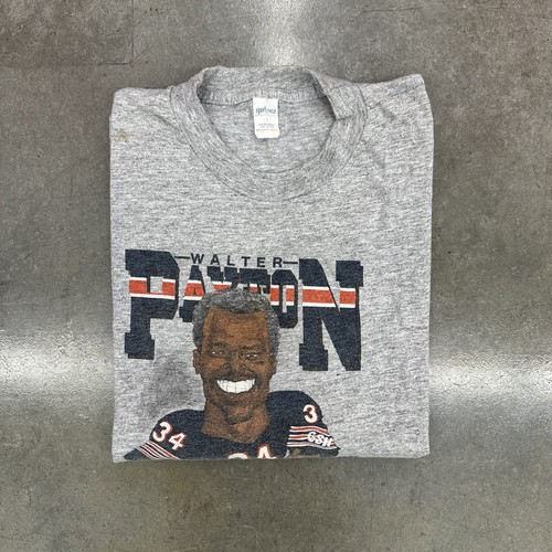 Vintage 1987 Walter Payton Salem Screen Printers T Shirt Sportswear Large