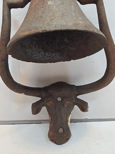 Cast Iron Bell Steer Cow Bull Head Dinner Western Farm Ranch Style Vintage - 第 3/11 張圖片