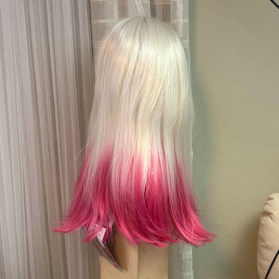 Peluca Diva de Incognito Larga Recta - LIQUIDACIÓN Menta Twist Blanco Rosa Foto 4 de 4