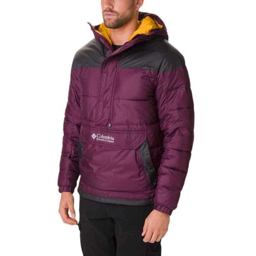 Columbia Lodge Pullover Puffer Jacket - Black Cherry/Shark (XL)