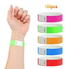 100Pcs Paper Wristbands for Events Neon Color Wrist Bands Concert Multicolor USA