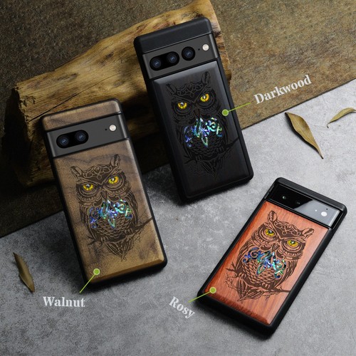 Hand-inlaid Phone Case for Google Pixel 8 Pro 7a 7 Pro 6 Pro 6a 7 8 Cover Owl - Picture 3 of 12