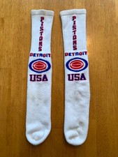 Detroit Pistons Memorabilia Basketball Socks Mens Size 9-15 Vintage USA 1980s