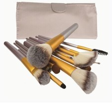 Lot Of 3 Makeup Brushes Set W/ Roll Artists Beginner Gifts 12 Brushes Each New