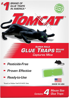 Tomcat Super Hold Glue Traps Mouse Size for Mice, Cockroaches, Spiders, and Scor