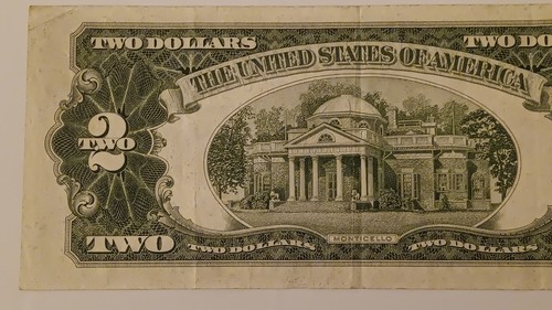 US Two Dollar Note Series 1953 B Red Seal $2 Bill About Uncirculated Condition - Picture 5 of 6