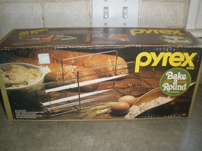 Vintage Pyrex Bake A Round In Original Box Corning Bread Dough Glass Baking Tube Ebay