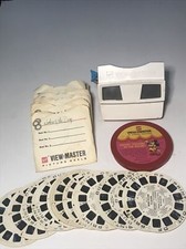 Vintage Viewmaster Lot - Viewer, 50 Reels, Disney, Charlie Brown More