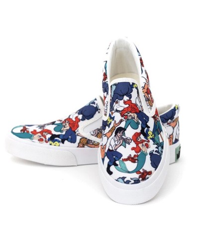 DISNEY THE LITTLE MERMAID SNEAKERS SLIP ON 7 8 OR 9 NEW - Picture 4 of 9