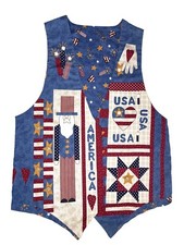 Vintage 90s handmade patriotic reversible vest