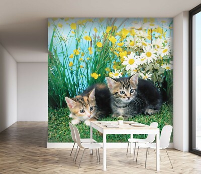 3D Daisy Cat O100 Animal Wallpaper Wall Murals Removable Wallpaper Fay