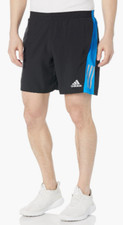 Adidas Men's Own The Run Shorts Black/Blue Rush/Reflective Silver 2XL