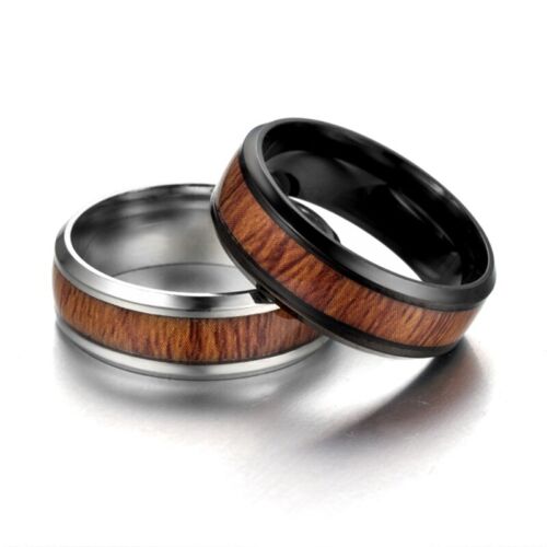 Drewniany pierścionek Custom Fashion Pierścionek dla mężczyzn i kobiet drewniany pierścionek z ziarnem Pierścionek dla pary - Zdjęcie 1 z 10