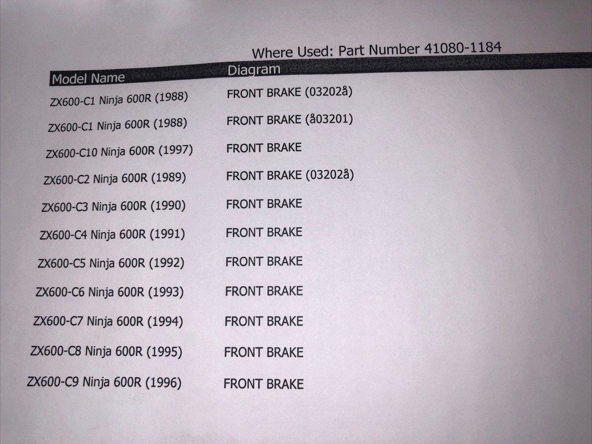 1990-92 Kawasaki ZX600 Wheel and Brake Disc Assembly 41080-1184