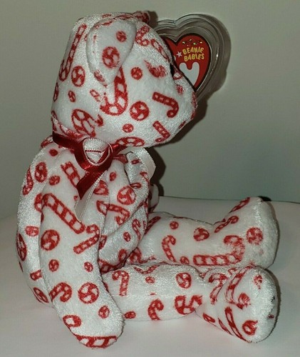 Ty Beanie Baby CANDY CANES the White Holiday Bear (Hallmark Exclusive) 8.5" MWMT - Picture 5 of 6