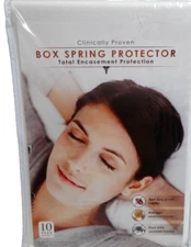 Box Spring Total Encasement Protector FULL XL (54" x 80") White  NEW