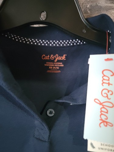 New CAT & JACK School UNIFORM Shirt KIDS XSmall 4/5x NAVY BLUE Short-Sleeve Polo - Picture 3 of 3