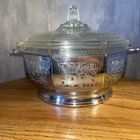 Vintage Pyrex Octagonal Casserole Dish w/ Lid, Farberware Holder 1930's?