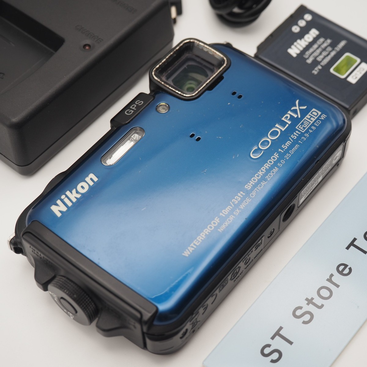 EXC+5] Nikon COOLPIX AW100 Blue Digital Camera Waterproof w