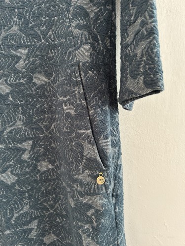 White Stuff Tunic Women's Embroidered Leaf 3/4 Sleeve Jersey Pockets Size 10 - Picture 8 of 10
