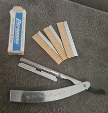 VINTAGE E. WECK HAIR SHAPER STRAIGHT RAZOR E. WECK & Co. NY & Personna Blades