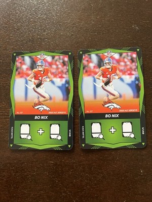 Bo Nix 2025 Uno Elite Alt Jerseys #127 Green Base Denver Broncos QB Color Match
