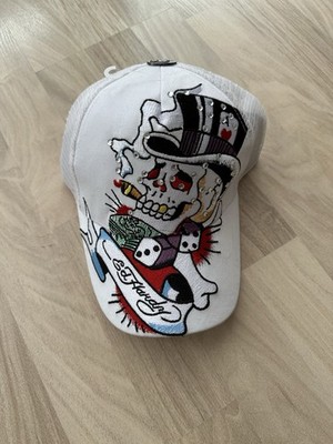 ED HARDY Skull Love Dice Käppi Cap Trucker Y2k Style weiß
