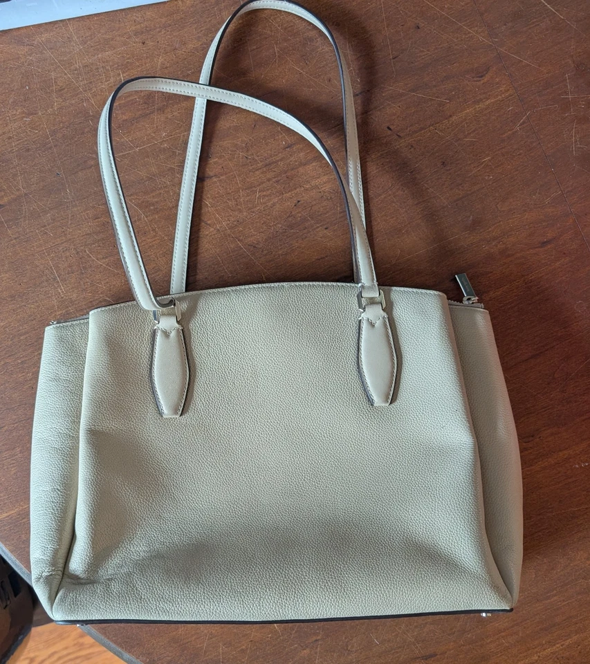 Kate Spade Dally Newberry Lane Taupe Pink Leather Large Tote Shoulder Bag - Image 2 of 4