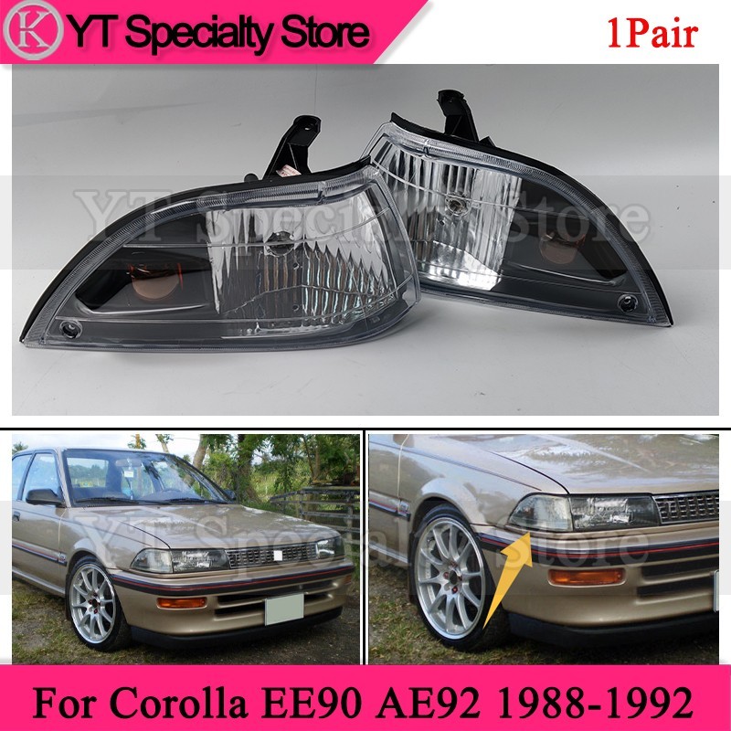 Black Front Turn Signal Light Corner Lamp For Toyota Corolla EE90