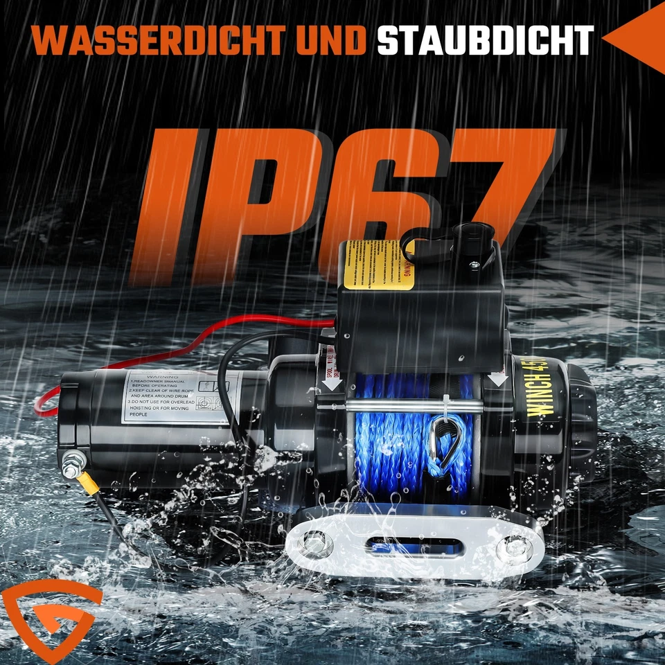 Elektrische Seilwinde 12V 3000LBS - 13500LBS Motorwinde Seilzug Winde Funk ATV - Bild 3 von 4