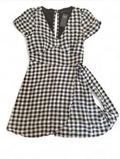Abercrombie & Fitch Checkered Wrap Mini Dress Woman’s Sz Extra Small (XS) NWTs