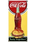 VINTAGE COCA COLA PORCELAIN SIGN GAS STATION BOTTLE MCDONALDS BURGER KING WENDYS