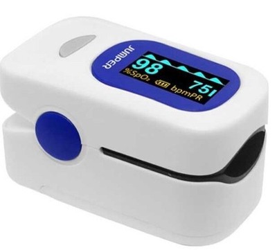 JUMPER JPD-500A FINGER PULSE OXIMETER SpO2 HEART RATE MONITOR W/2 ALK BATTERIES