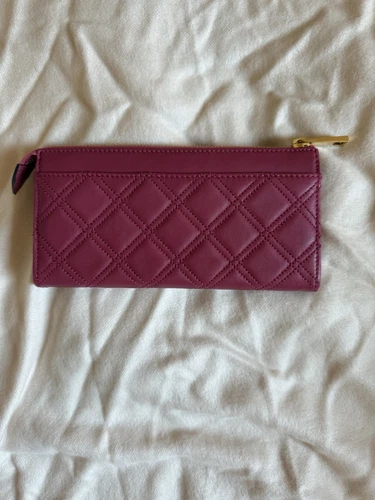 Marc Jacobs Quilted Leather Pushlock Zip Clutch Wallet in Fuchsia/Magent<wbr/>a/Pink