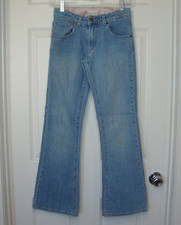 Levi's 517 Stretch Flare Jeans Girl's 16 Reg Blue Denim 27x28 Slim Fit Textured