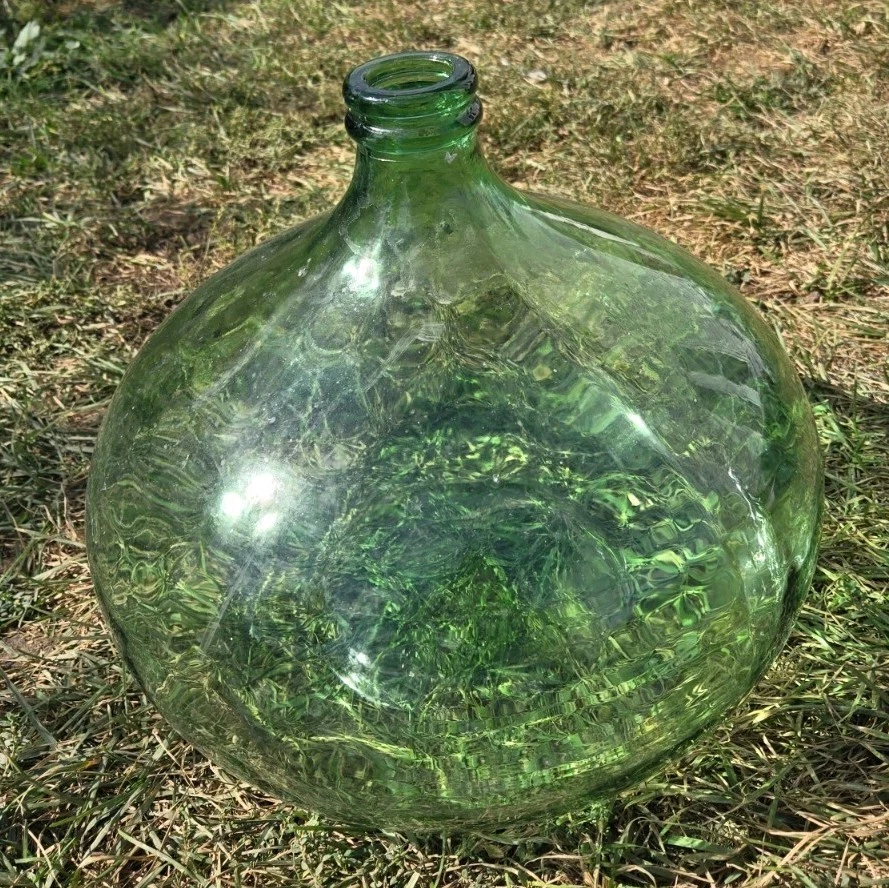 Enorme jarra De colección Demijohn botella de vino de vidrio verde terrario MCM Carboy bombilla de cebolla Foto 2 de 4