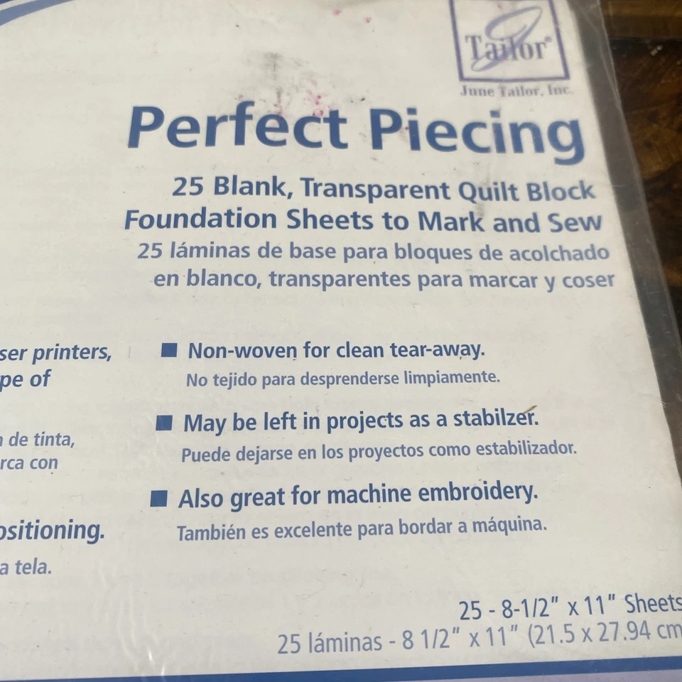 June Tailor Perfect Piecing - Hojas base - Paquete de 25 hojas Foto 2 de 4