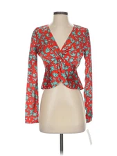 Love, Whit by Whitney Port Women Red Long Sleeve Blouse XS