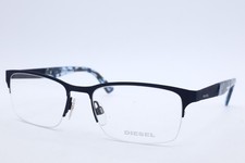 Diesel DL5235 091 Rectangle Matte Blue Eyeglasses Clear Lenses 54mm