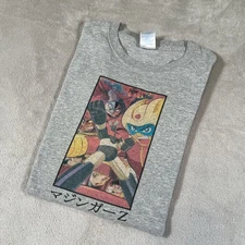 Vintage Mazinger Z Anime T-Shirt Men's Size Large Gray Short Sleeve Go Nagai Y2K