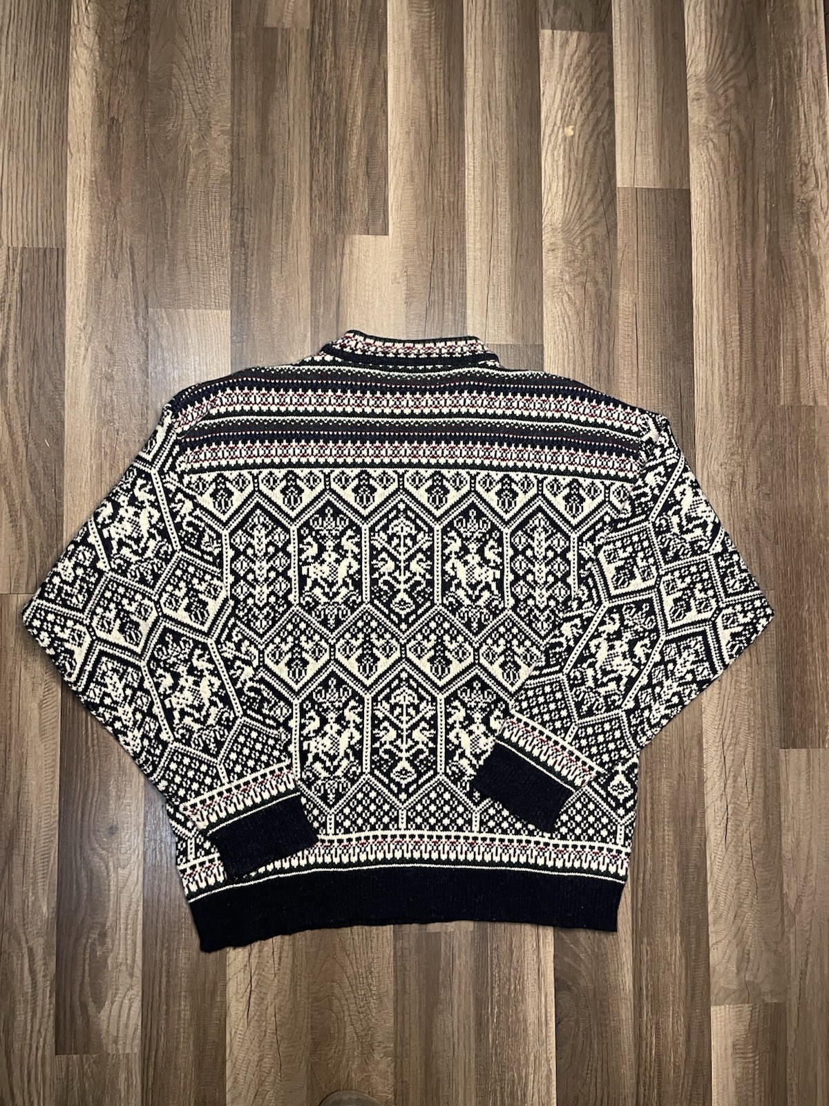 VTG Pendleton White Red Patterned Cable Knit Wool… - image 8