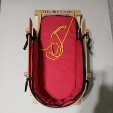 Paricon BCL40 Multi-Colored Flexible Flyer Wood Baby Pull Sled 29" L + Liner Pad