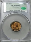 1909 VDB Lincoln Cent Wheat Penny ---- CAC MS-65 Red Coin ---- #885C