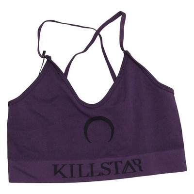 Killstar, Sport-BH, Größe: XS/S, Lila, Elasthan/Polyamid/Polyester, Print #nnD