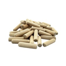 1/2" x 2" - 100 Pack Wooden Dowel Pins - Kiln Dried, Fluted, and Beveled 1/2...