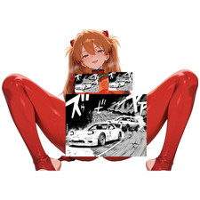 ASUKA LANGLEY EVANGELION 6" STICKER DECAL JAPANESE MOTORSPORT CAR WAIFU ANIME